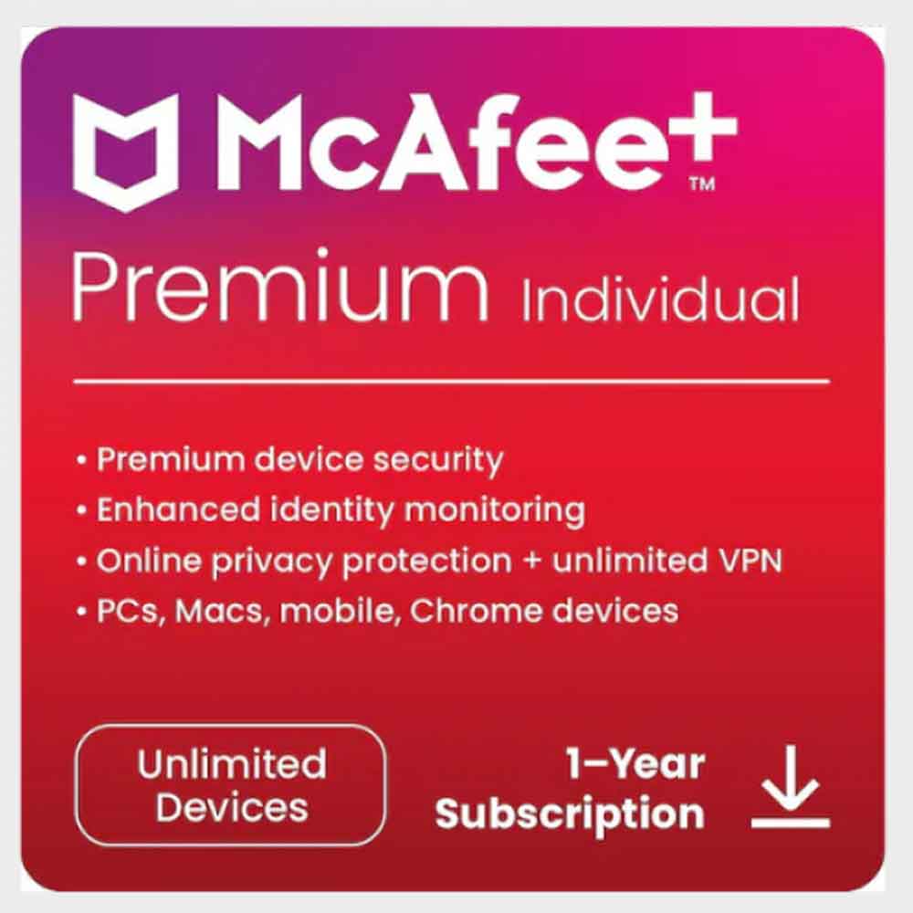 McAfee+ Premium – Unlimited Device (1-Year Subscription)